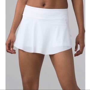 Lululemon Skirt Quick Pace Women's White Mid Tennis Active Running. NWT.
